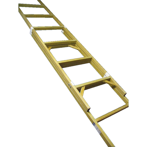 Диэлектрчиеская двухсекционная раздвижная лестница Луч серии ЛСПР-7 2x22 ступеней