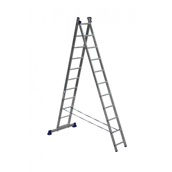 Лестница двухсекционная алюминиевая Алюмет H2 5211 2x11 ступеней 