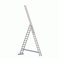 Трехсекционная универсальная лестница усиленная алюминиевая Алюмет HS3 6314 3x14 ступеней
