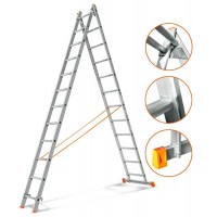 Алюминиевая двухсекционная лестница Эйфель серии Гранит 12 ступеней
