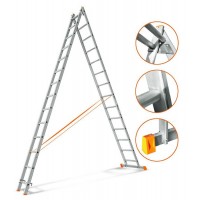 Алюминиевая двухсекционная лестница Эйфель серии Гранит 14 ступеней