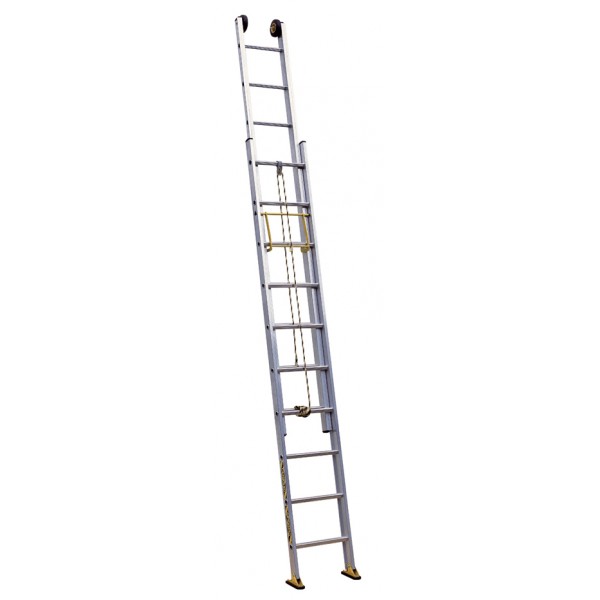 Двухсекционная выдвижная приставная лестница типа C2 18 ступеней