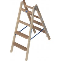 Деревянная двухстороняя лестница с перекладинами и ступенями. Krause Stabilo Professional 2x4 ступеней 818317