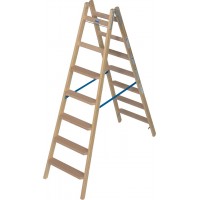Деревянная двухстороняя лестница с перекладинами и ступенями Krause Stabilo Professional 2x7 ступеней 818347