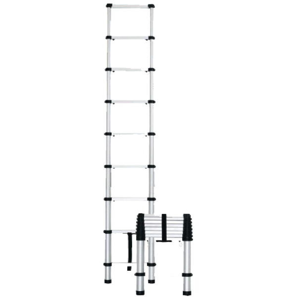 Лестница алюминиевая телескопическая приставная 8 ступеней.